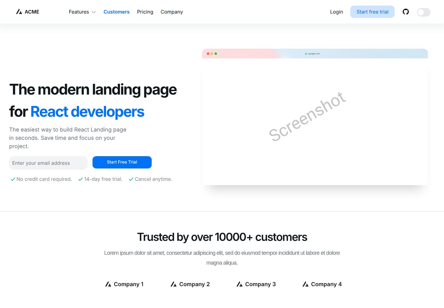 landing-template-nextui 网站模板截图