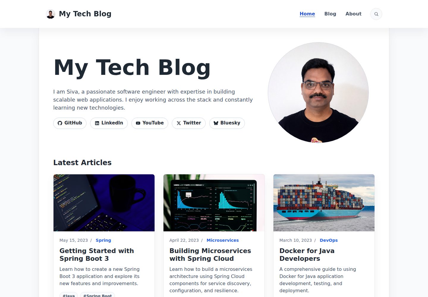 hugo-tech-blog-modern-theme 网站模板截图