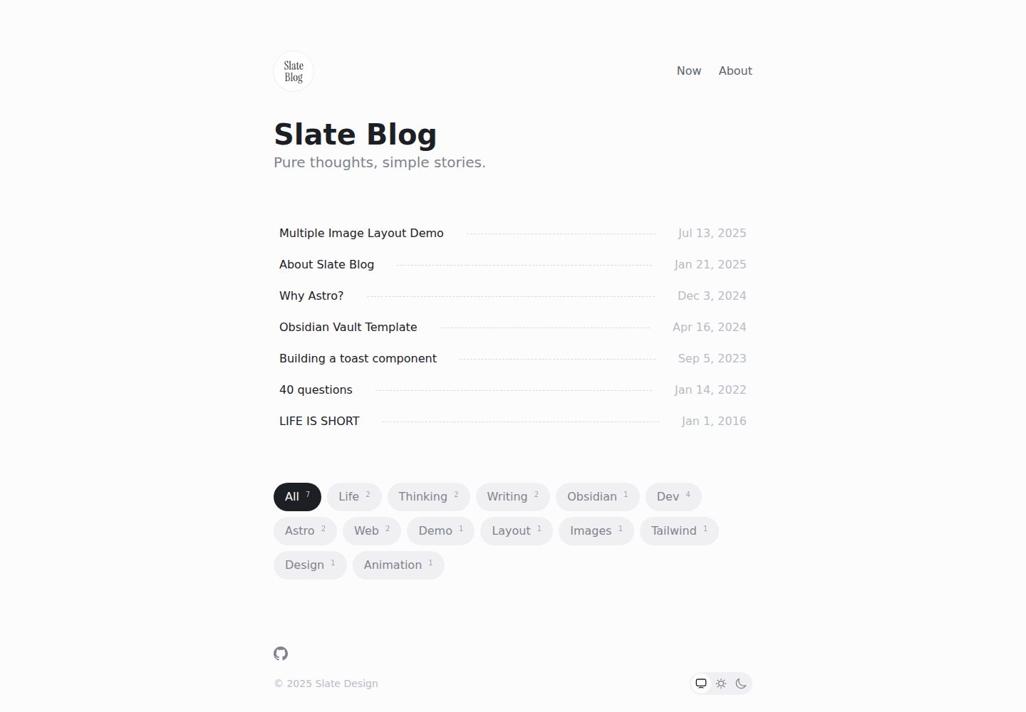 slate-blog 网站模板截图