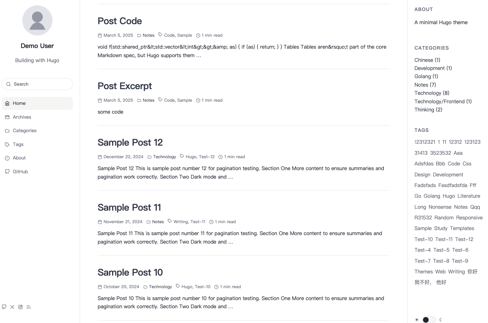 hugo-theme-nonentity 网站模板截图