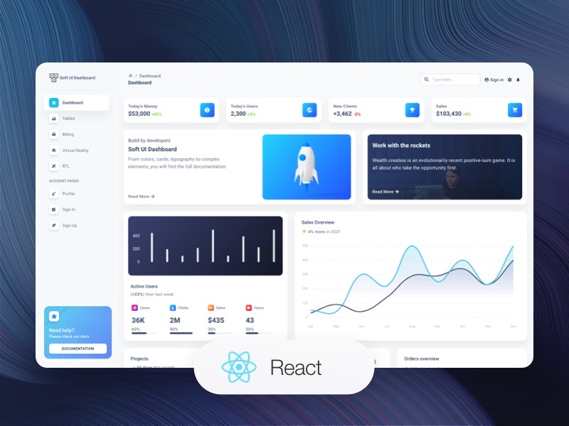 shinobi-softui-react-dashboard 网站模板截图