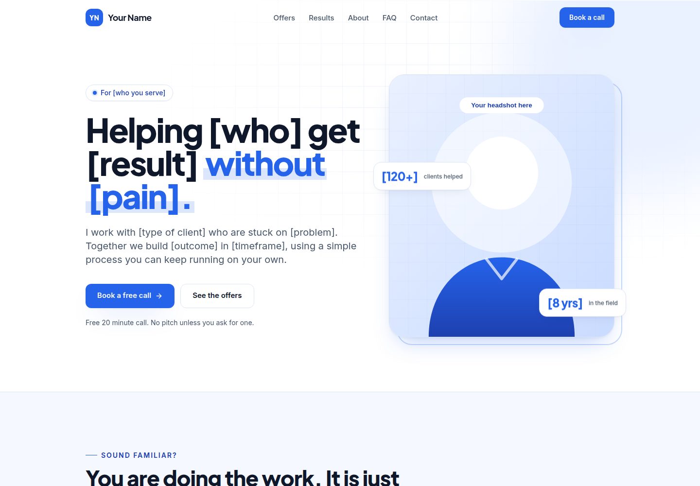 personal-brand-site-template · 桌面端首页