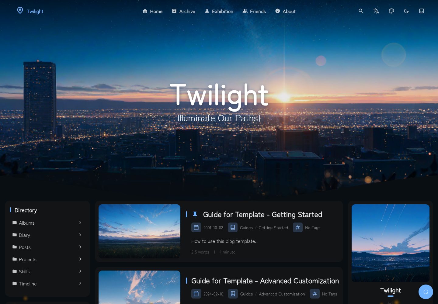 Twilight 网站模板截图