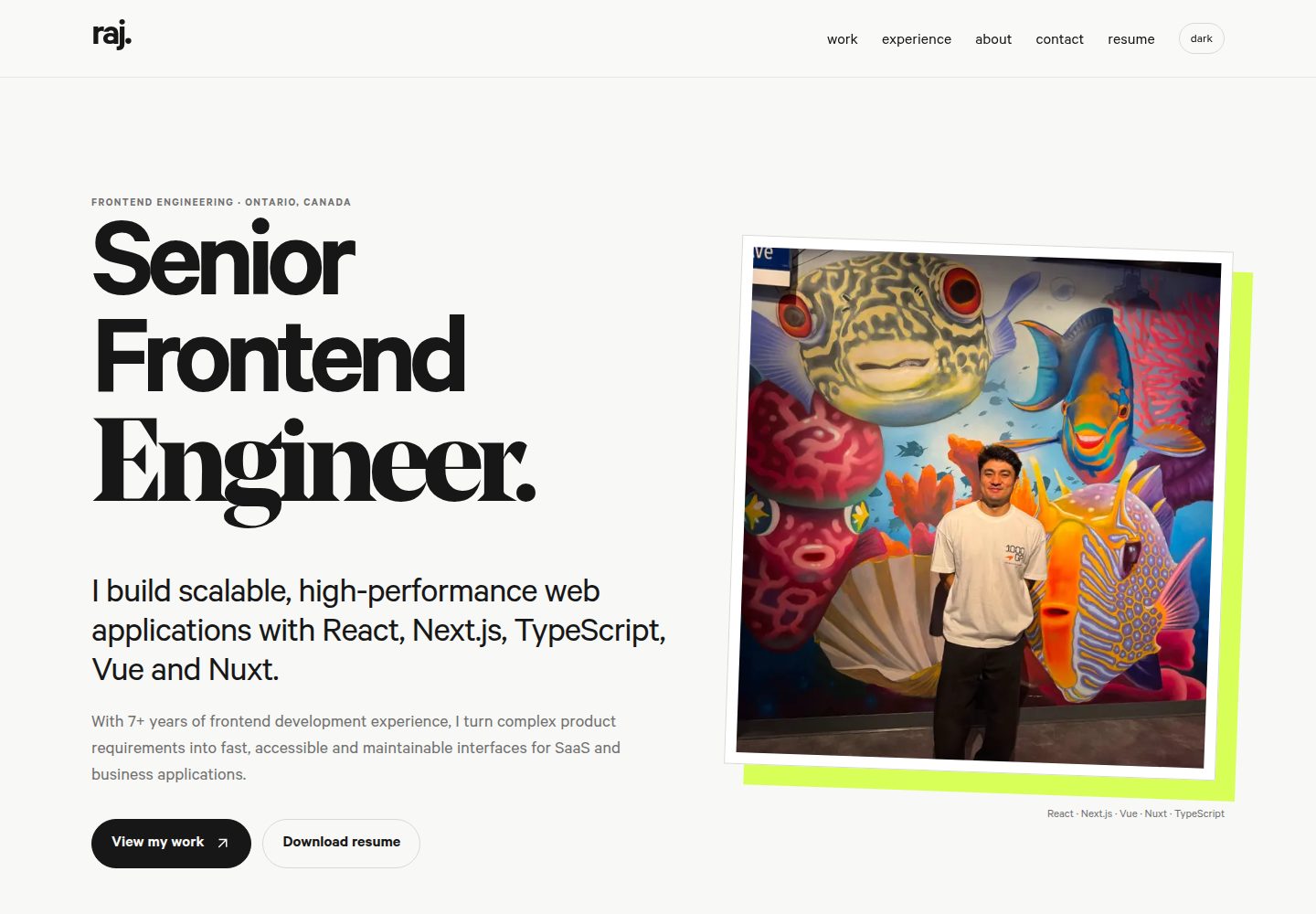 nuxt-3-portfolio 网站模板截图