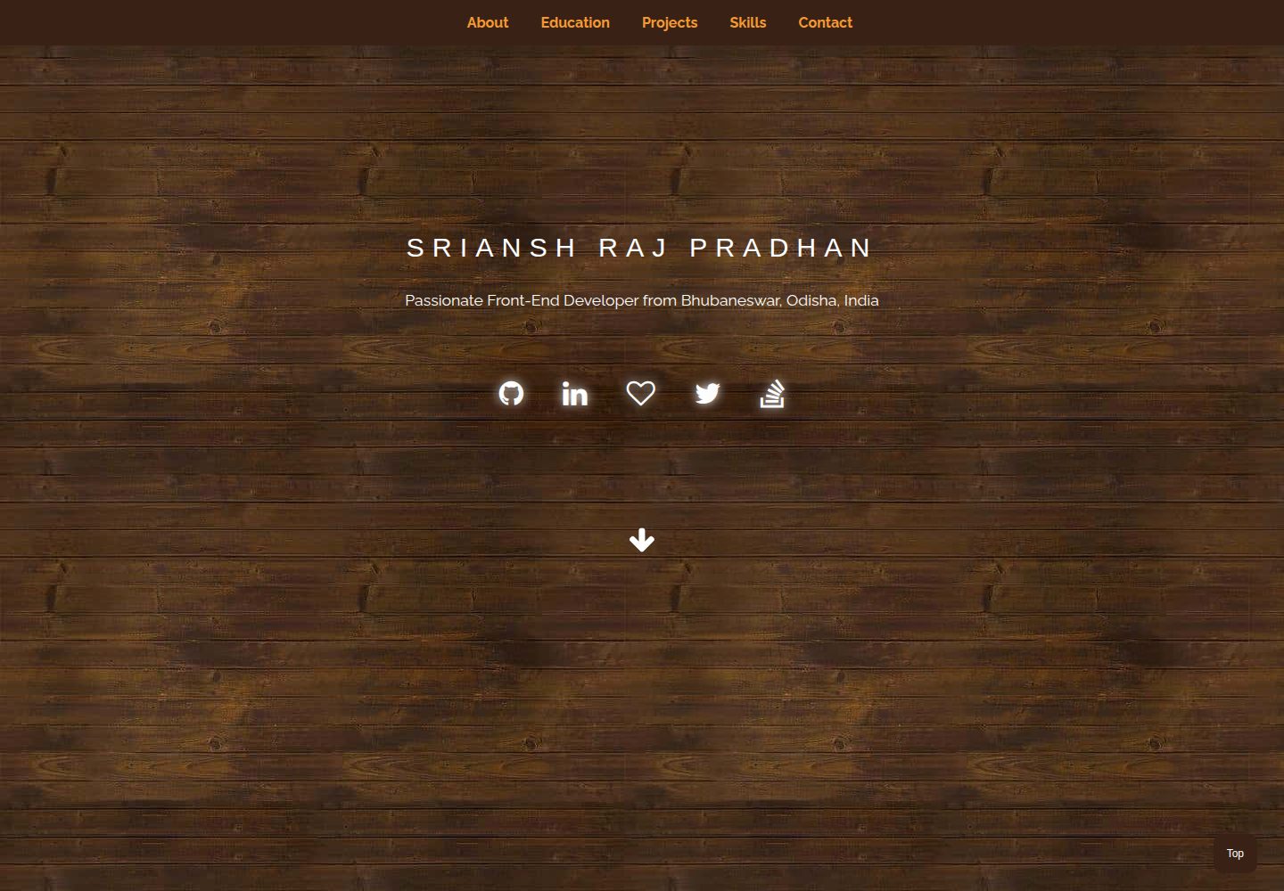 Personal-Portfolio · Desktop homepage