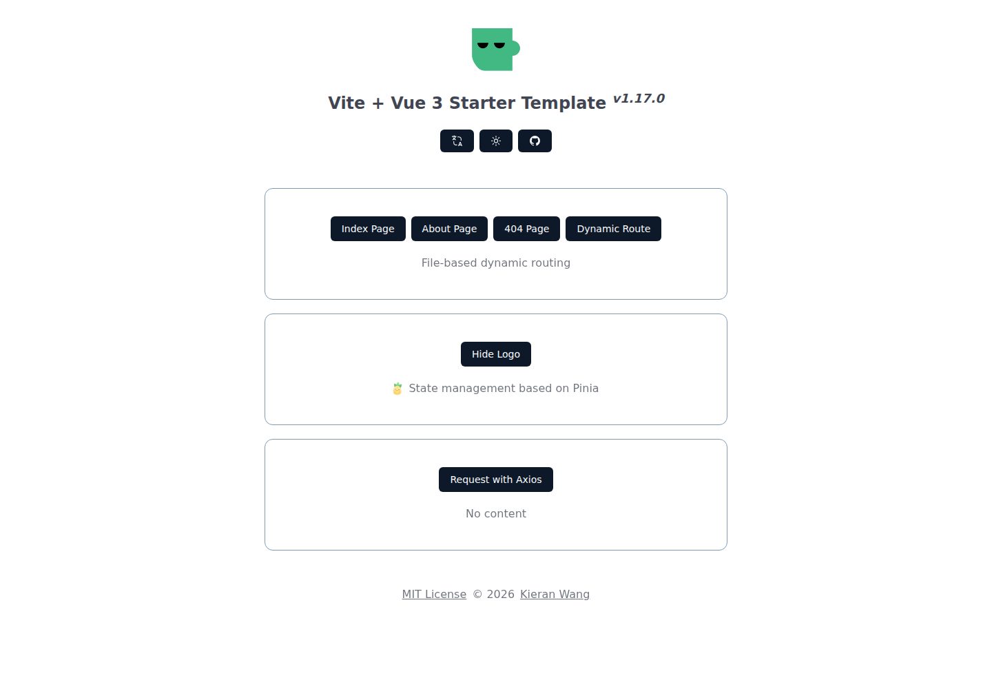 starter-vite-vue3 网站模板截图