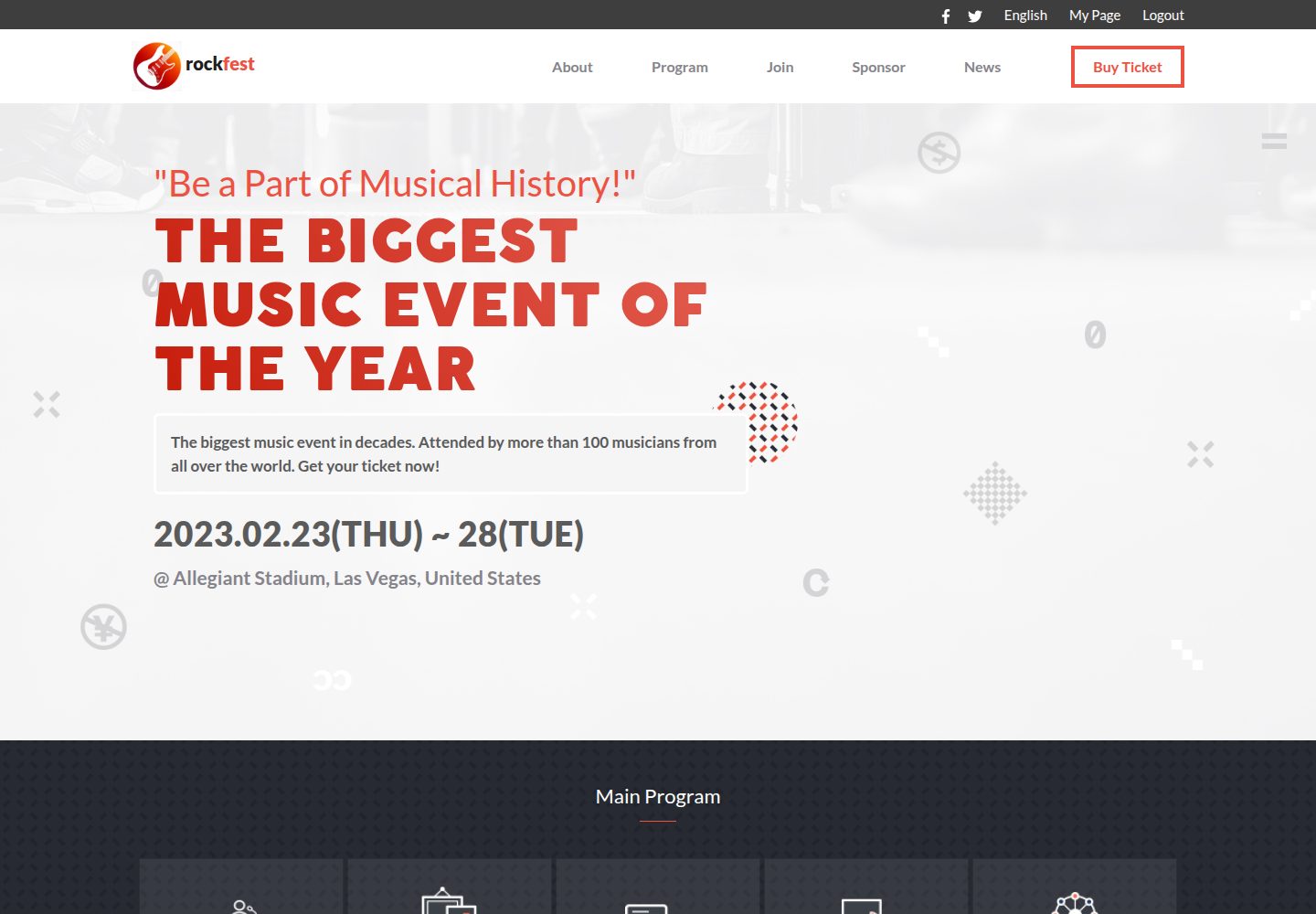 rockfest 网站模板截图