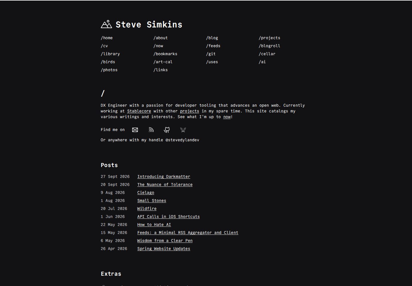 stevedylan.dev 网站模板截图