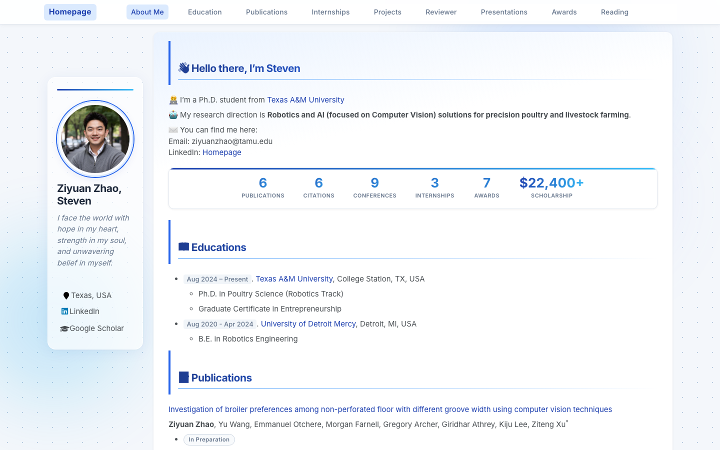 academic-homepage-template 网站模板截图
