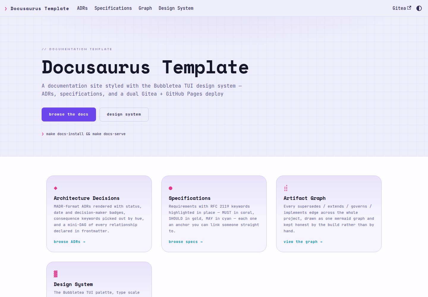 docusaurus-template 网站模板截图