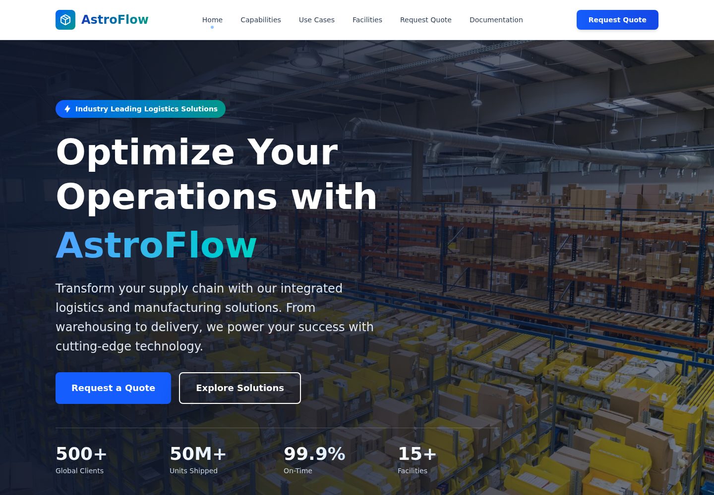 AstroFlow 网站模板截图