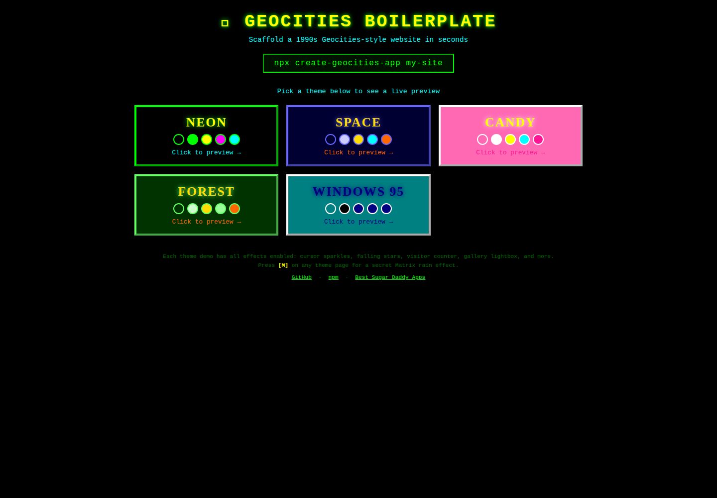 geocities-boilerplate 网站模板截图