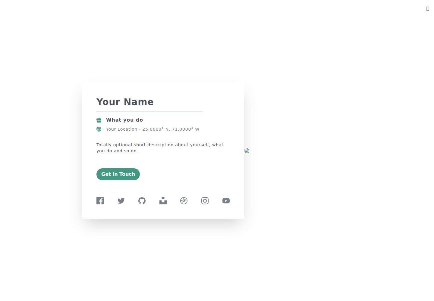 Profile-Card 网站模板截图