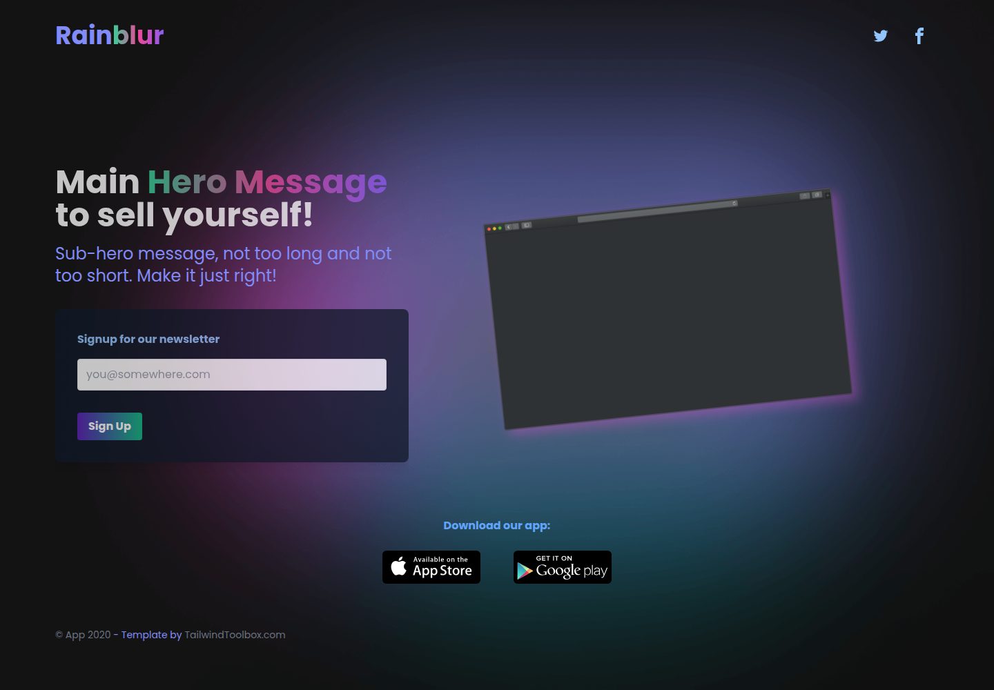 Rainblur-Landing-Page 网站模板截图