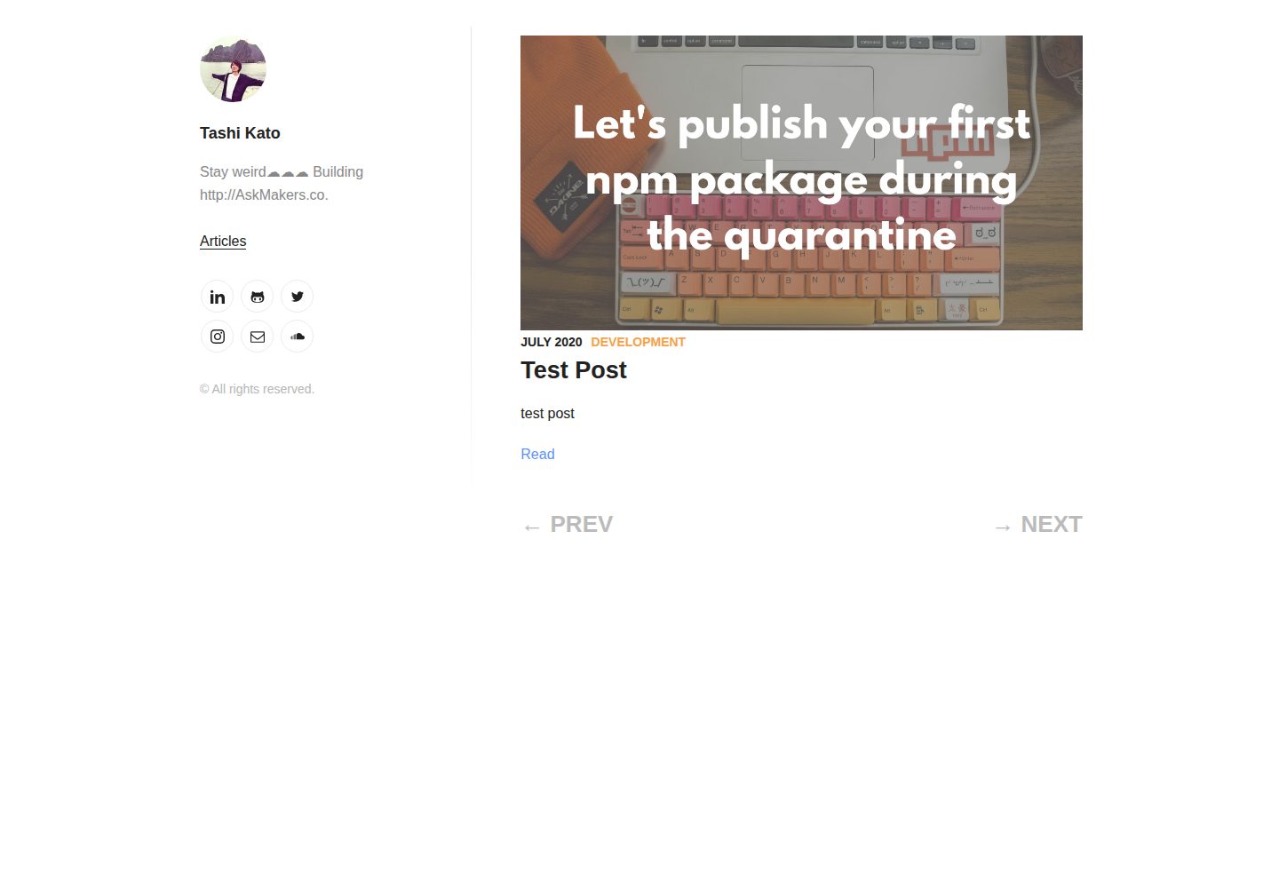 blog-template-gatsby 网站模板截图