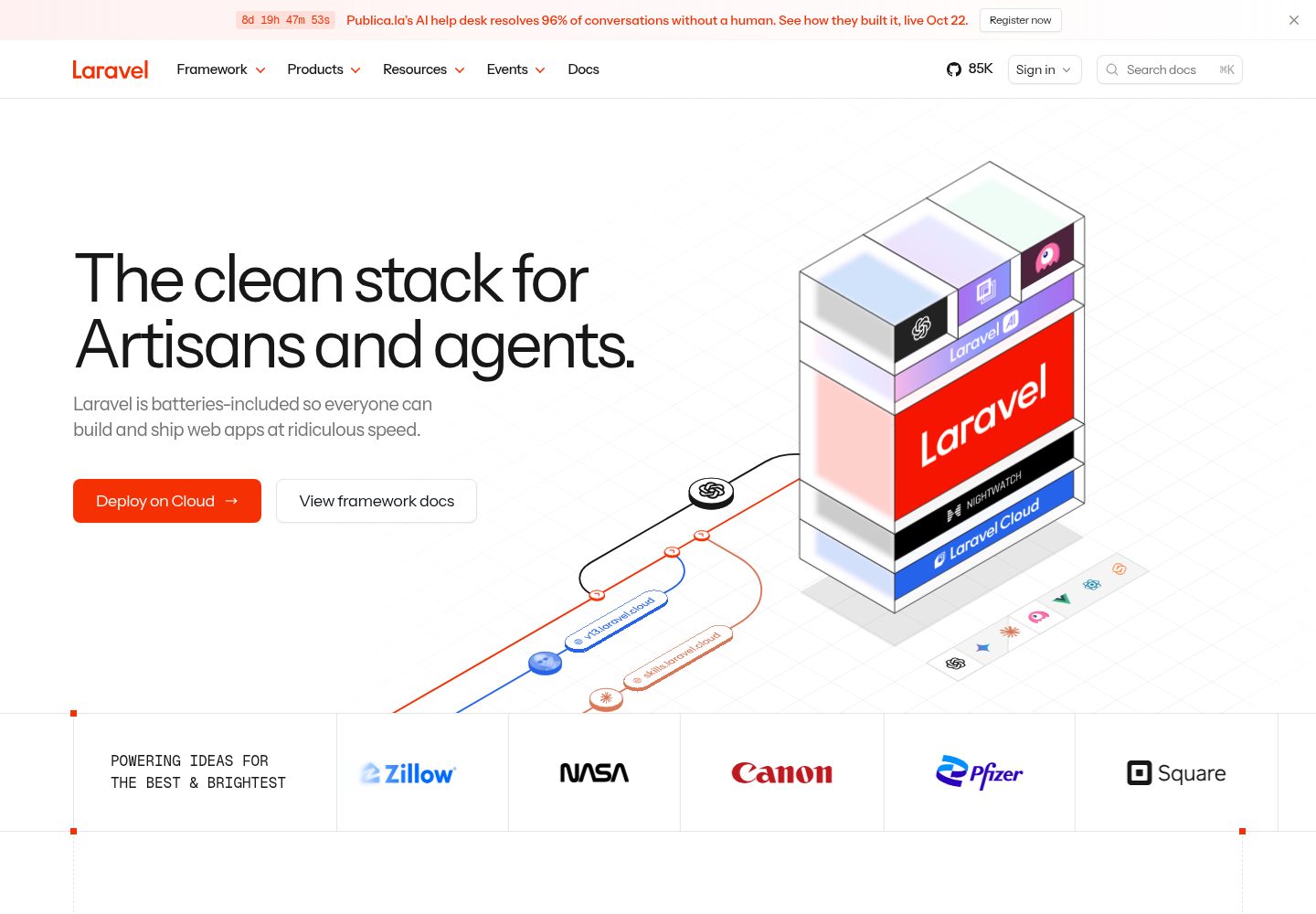 laravel-dockerized-starter · Desktop homepage