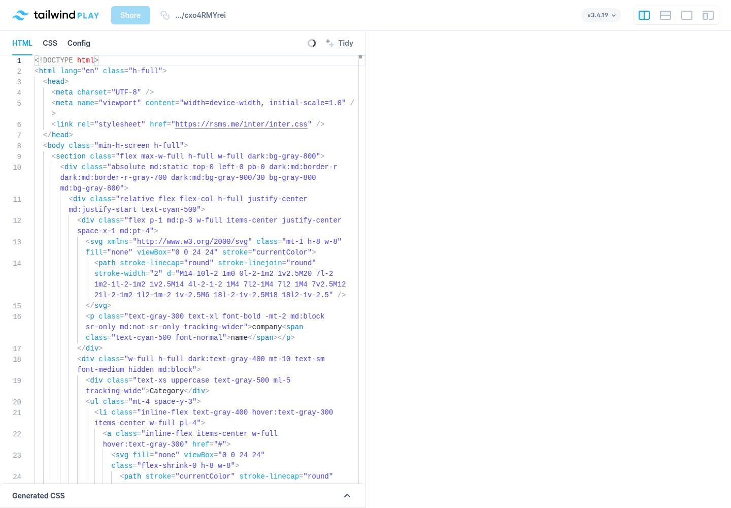 tailwindcss-dashboard-template 网站模板截图