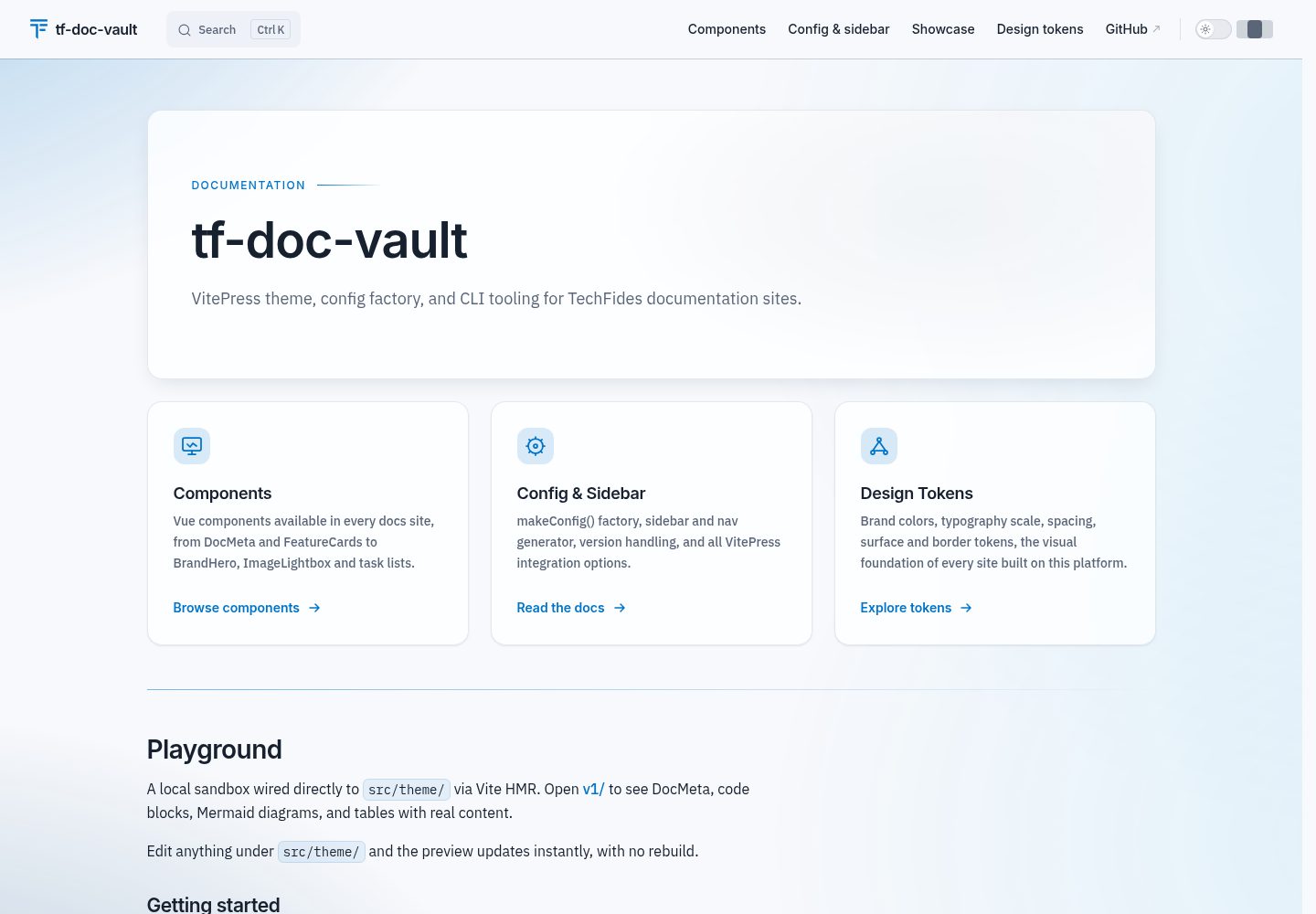 tf-doc-vault 网站模板截图