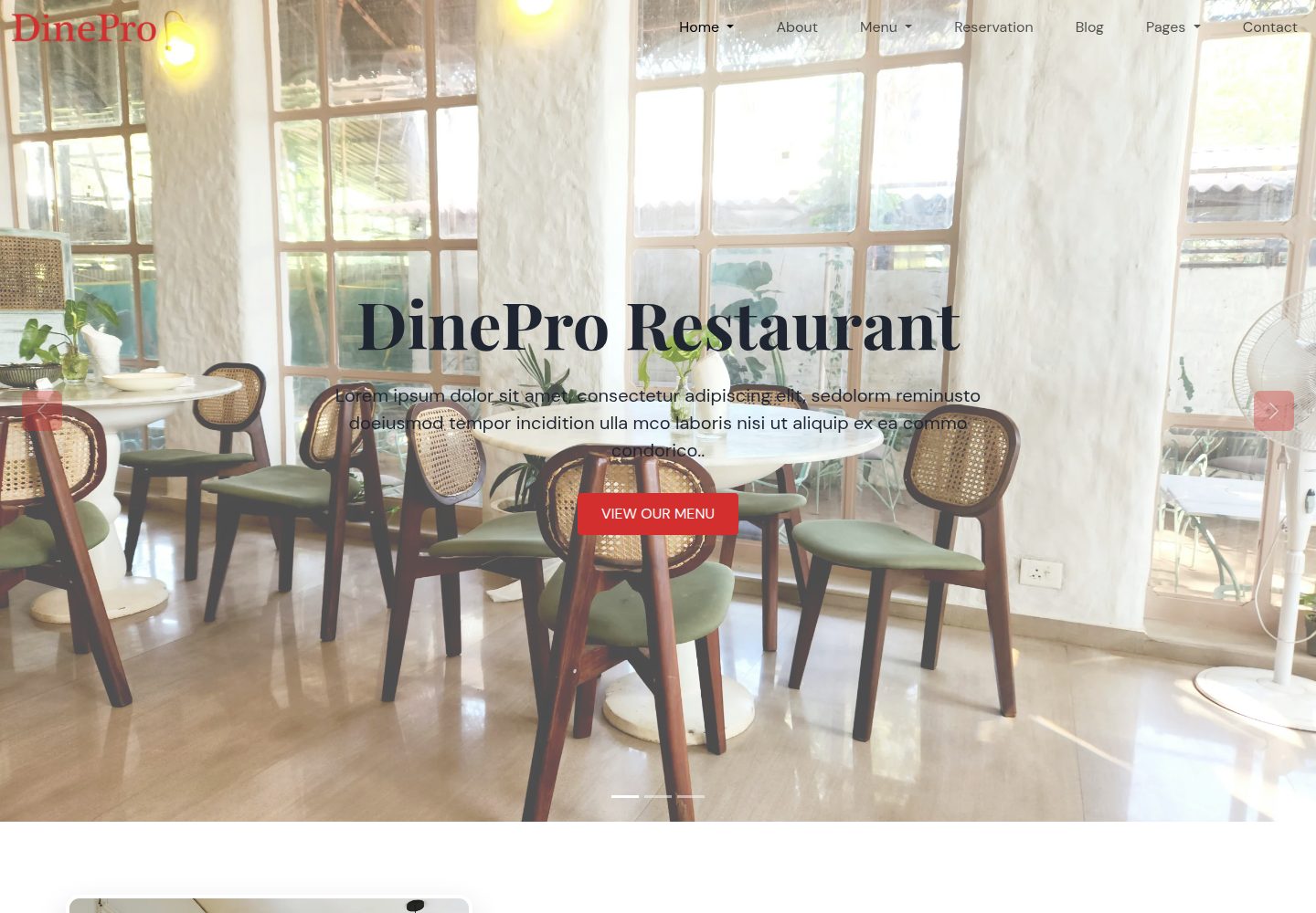DinePro 网站模板截图