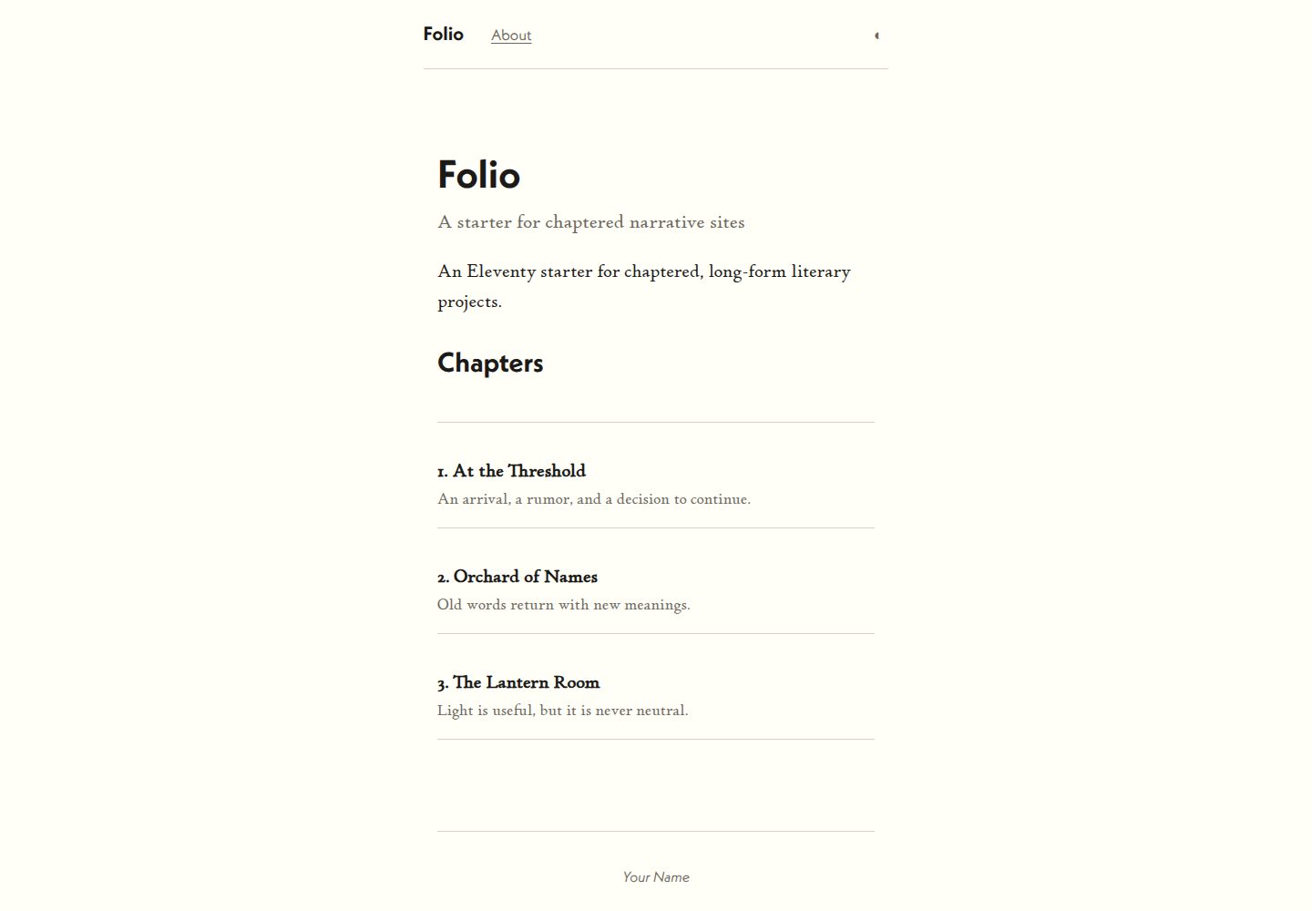 eleventy-folio 网站模板截图