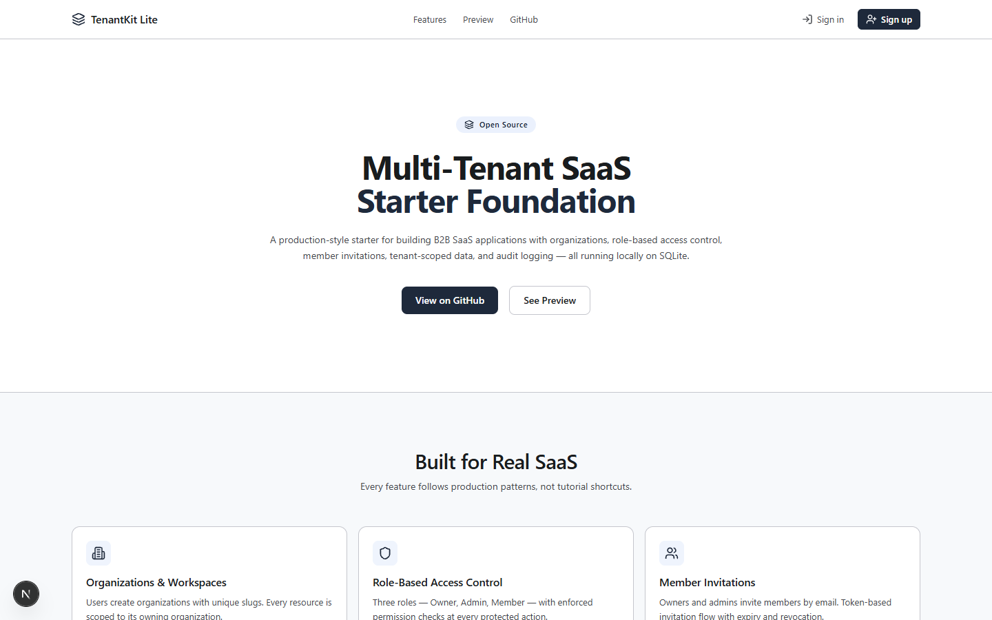 TenantKit-Lite 网站模板截图