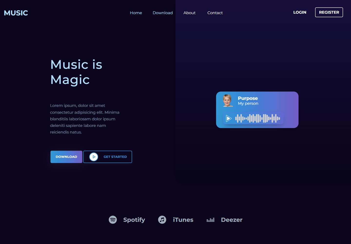 Music-Template-Website · 桌面端首页