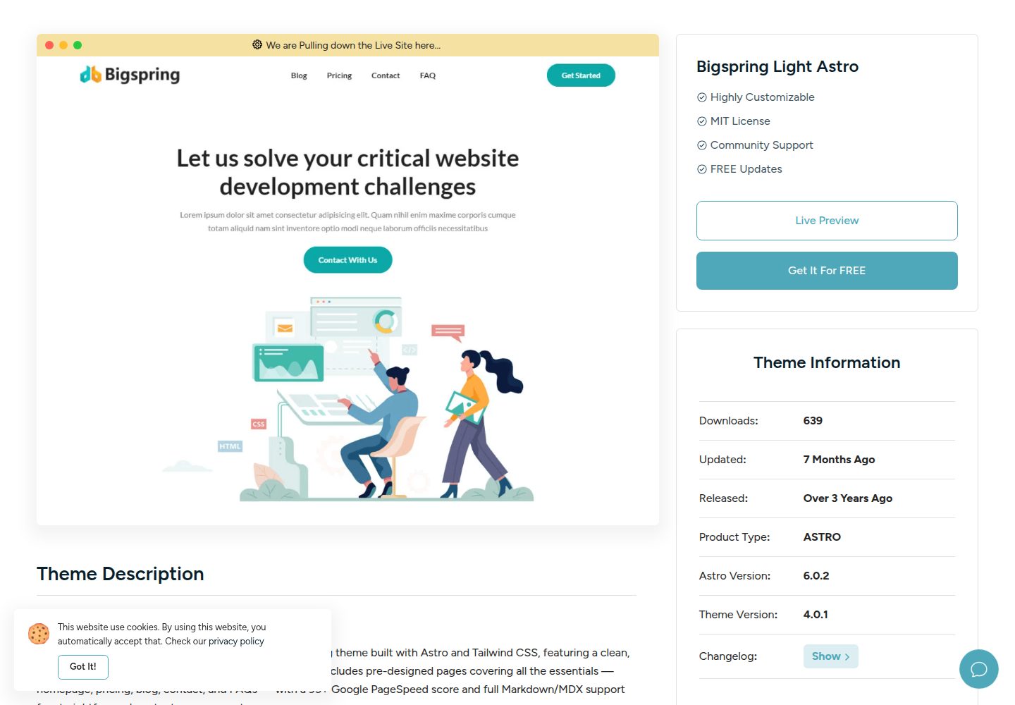 bigspring-light-astro 网站模板截图