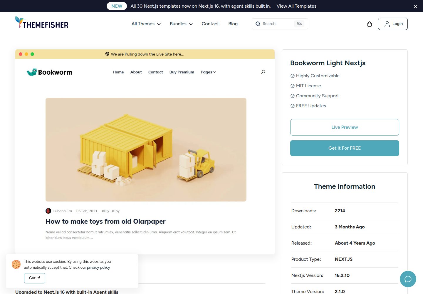 bookworm-light-nextjs 网站模板截图