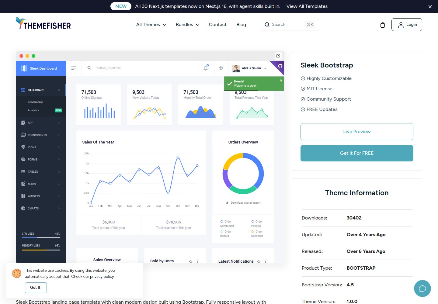 sleek-bootstrap 网站模板截图