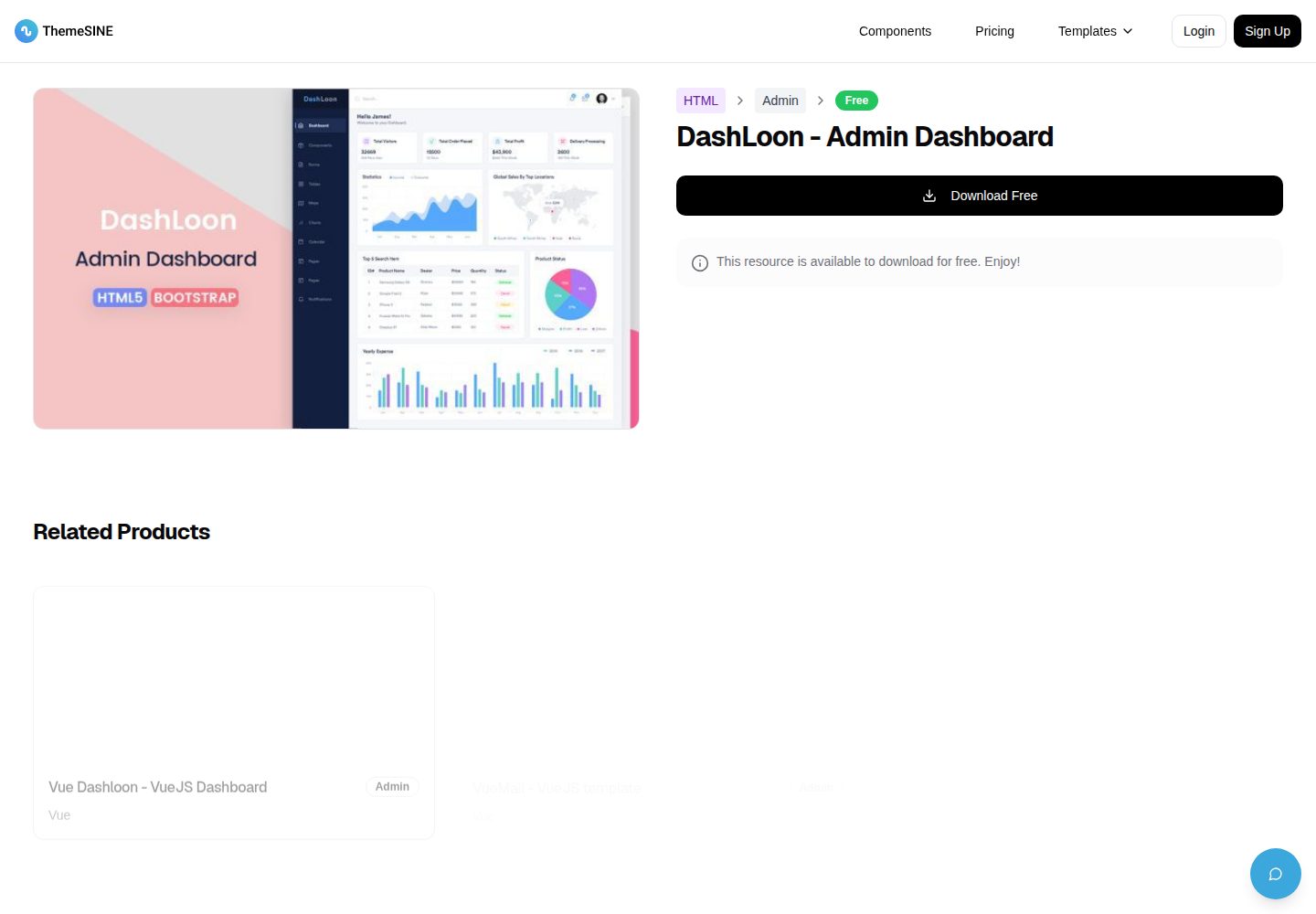 dashloon 网站模板截图