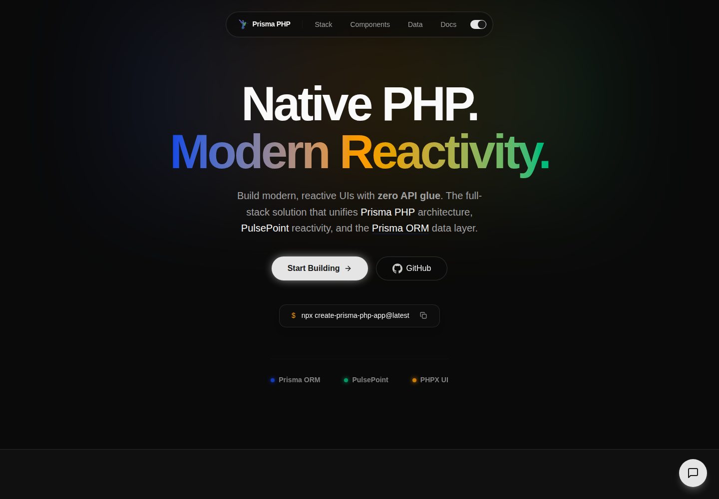 create-prisma-php-app · Desktop homepage