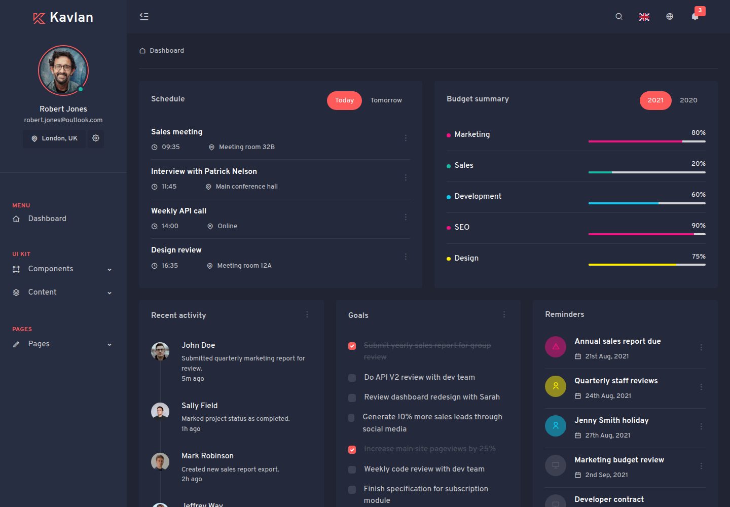kavlan-html-bootstrap 网站模板截图