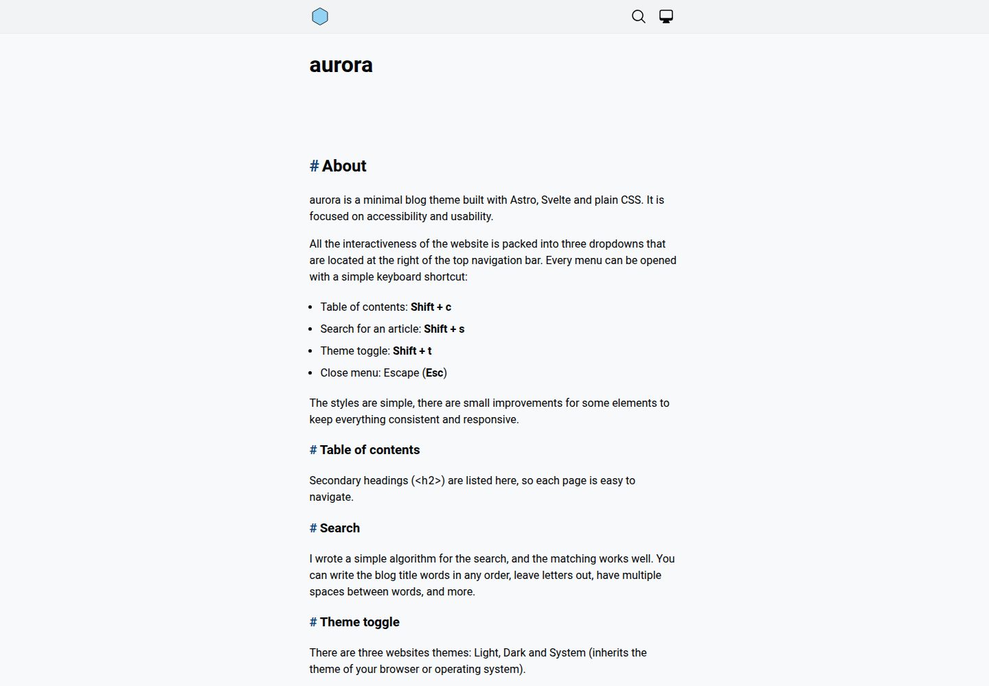 aurora 网站模板截图