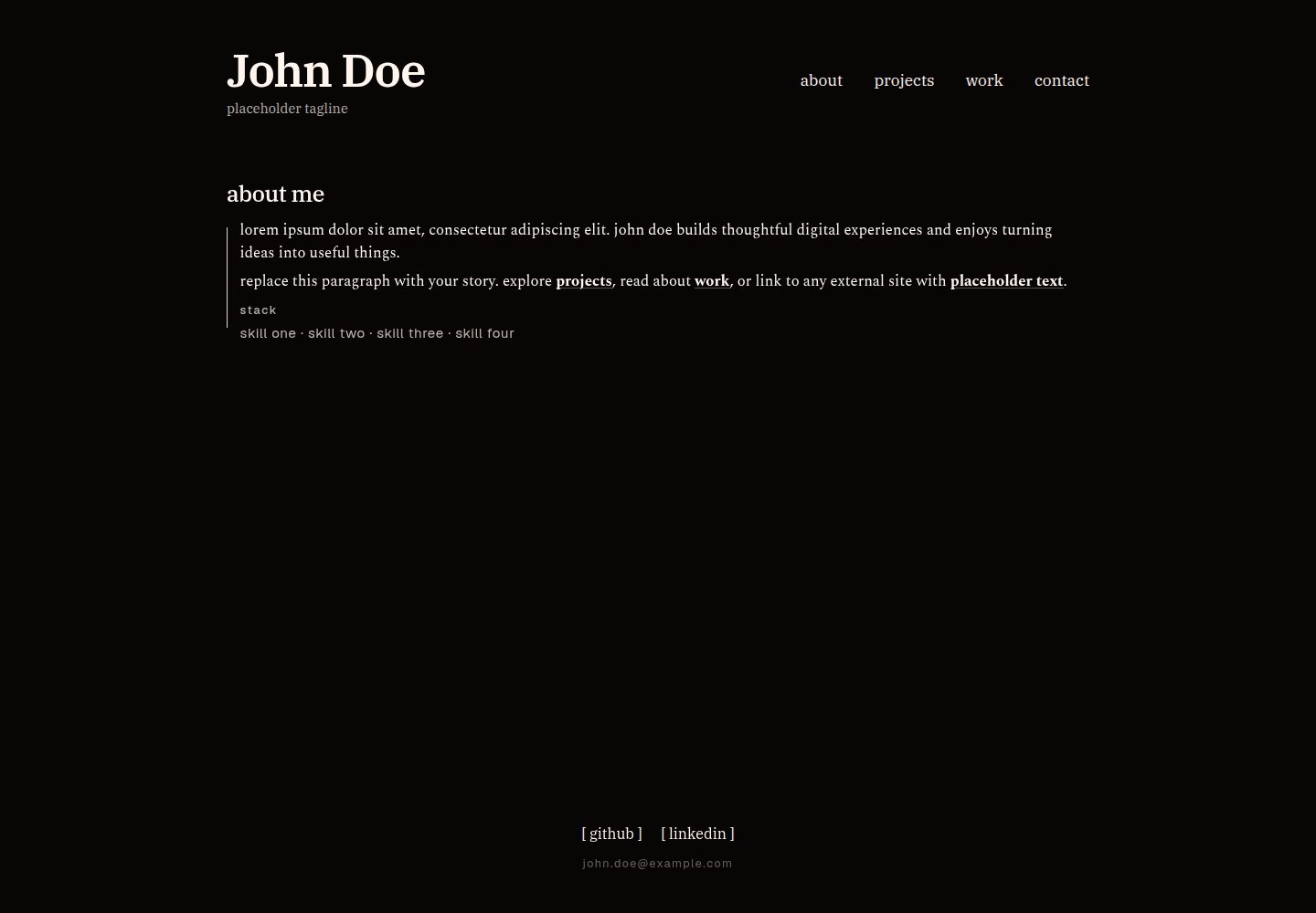 unfolio · Desktop homepage