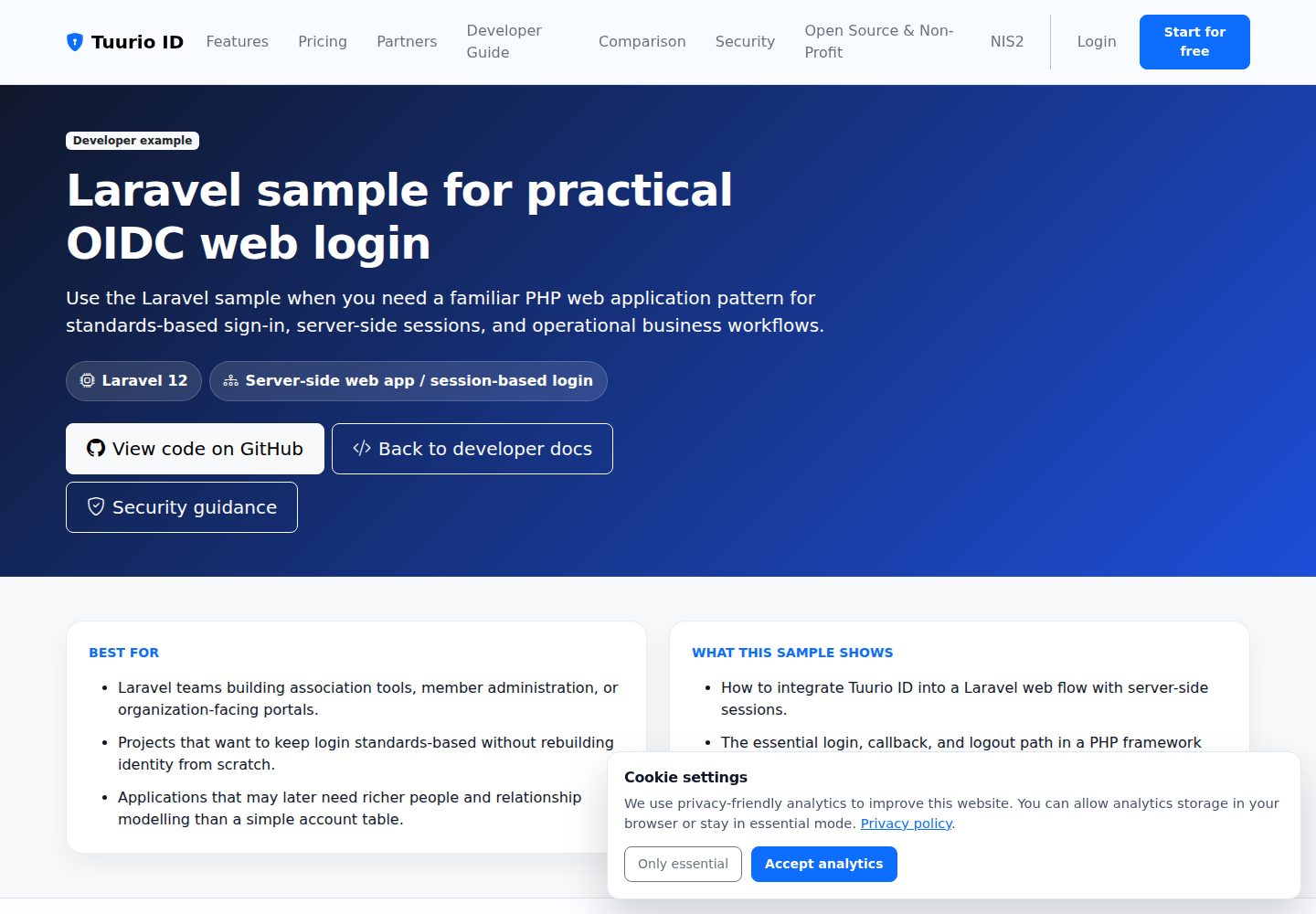 laravel-oidc-auth-starter · Desktop homepage