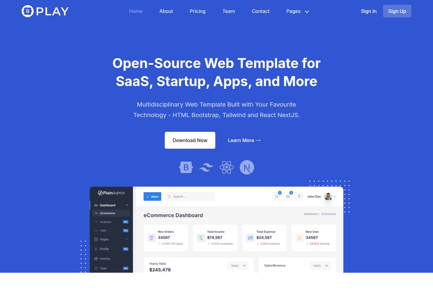 play-bootstrap 网站模板截图