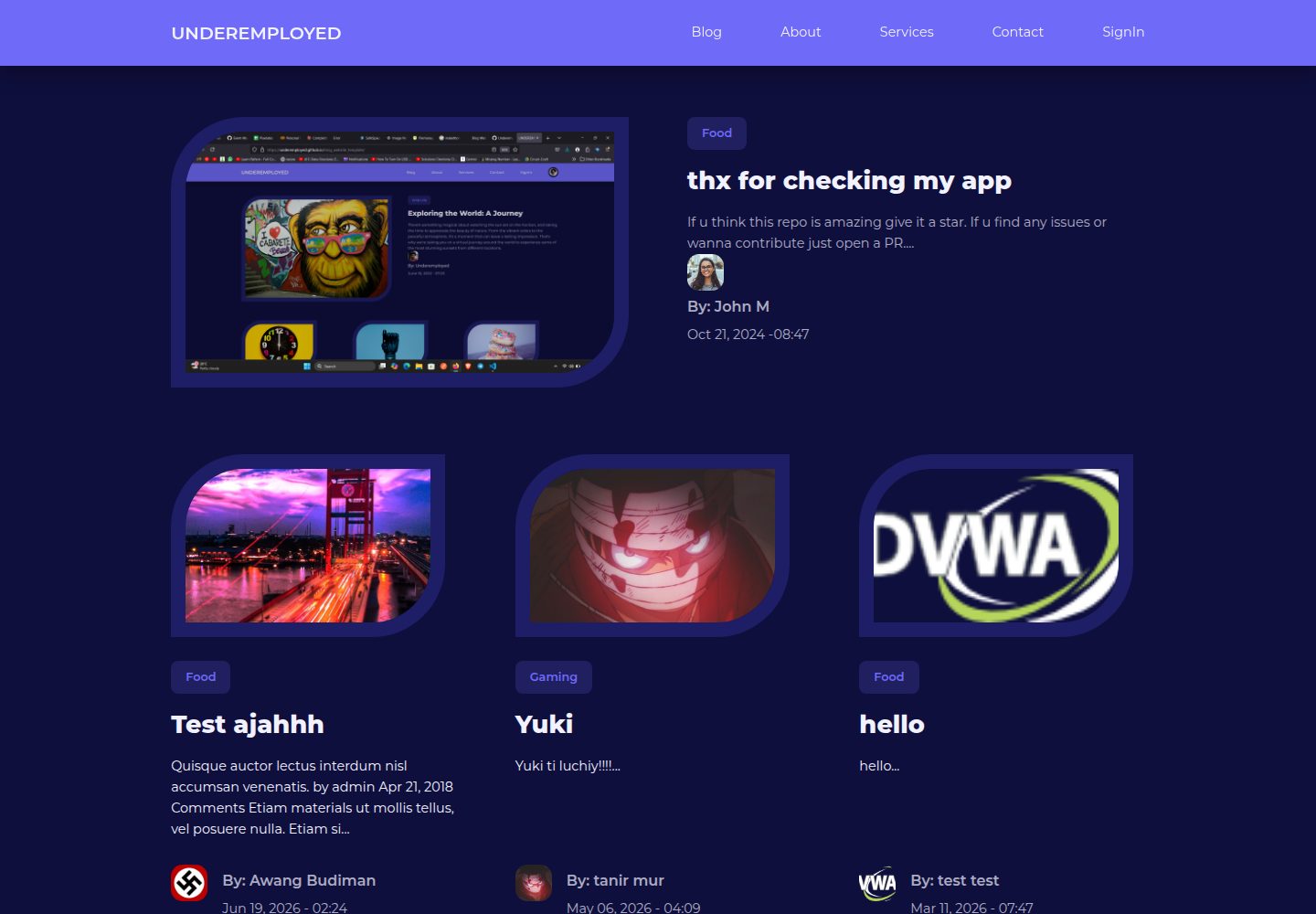 PHP-MySQL-Blog-Website-with-Admin-Panel 网站模板截图