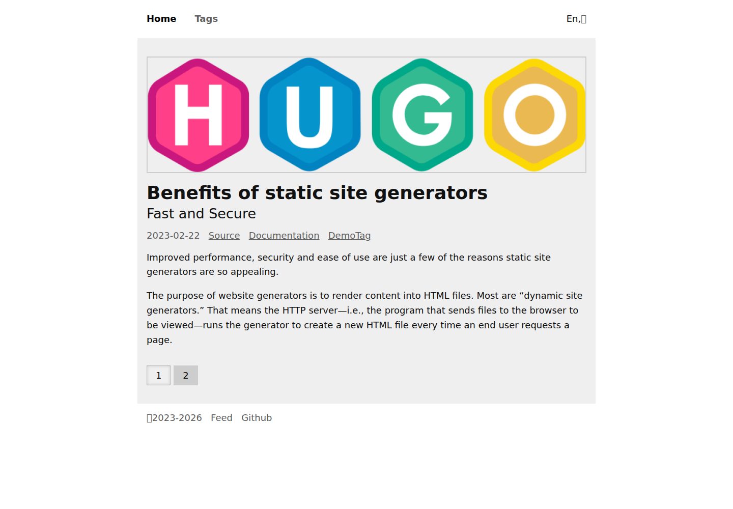 hugo-pure 网站模板截图