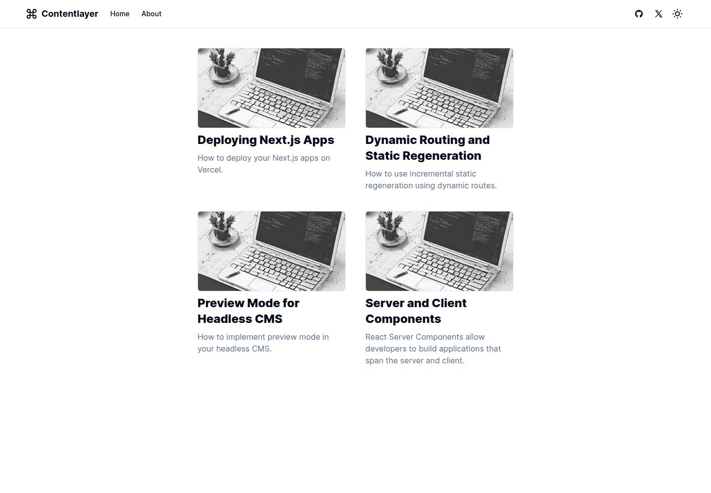 contentlayer · Desktop homepage