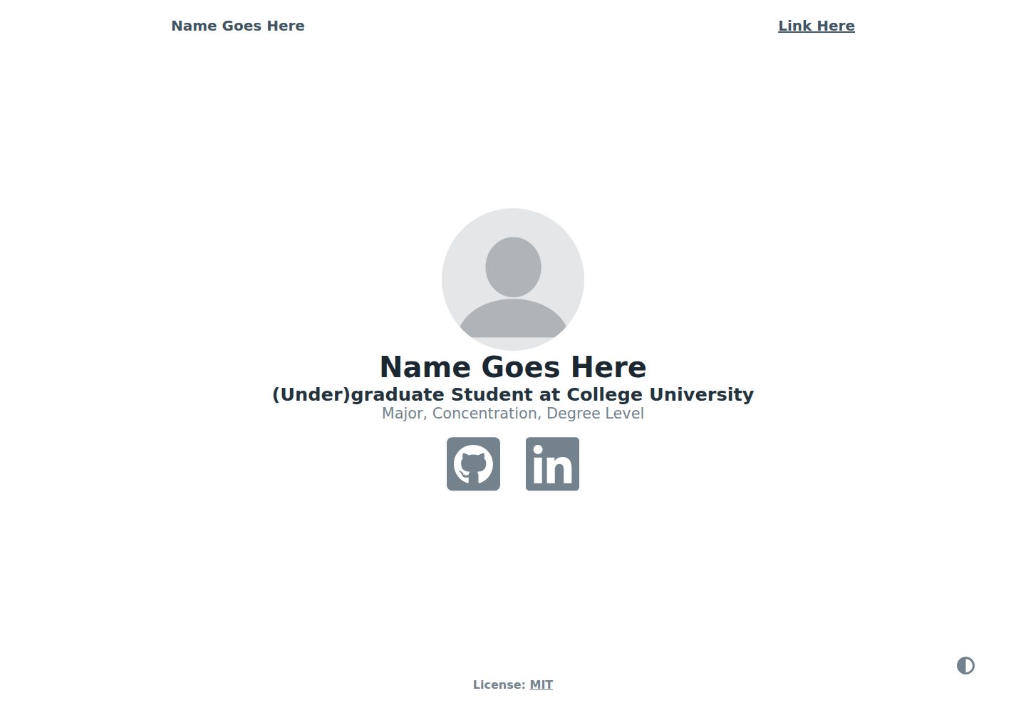 resume-website-template · 桌面端首页