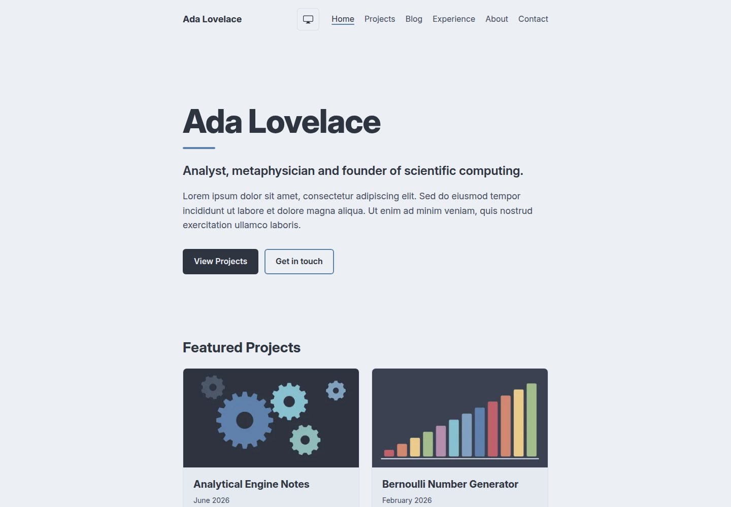 Nord-Portfolio-Astro-Theme 网站模板截图