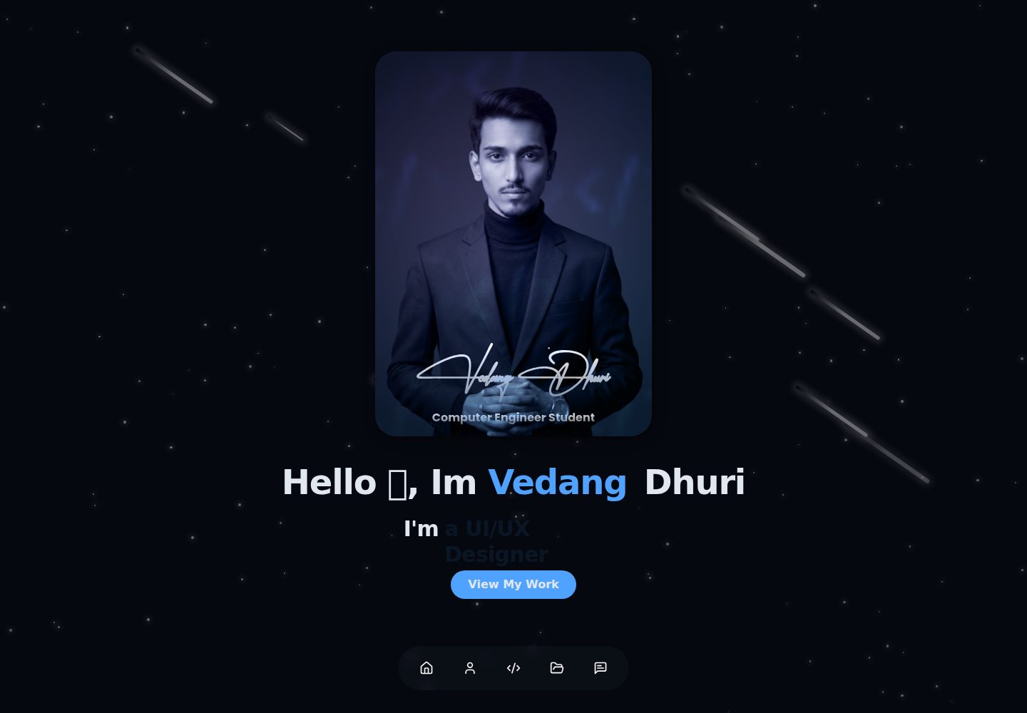 react-portfolio · Desktop homepage