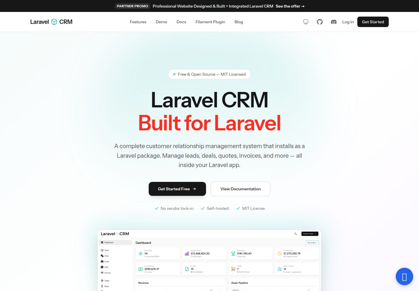 laravel-crm-starter 网站模板截图