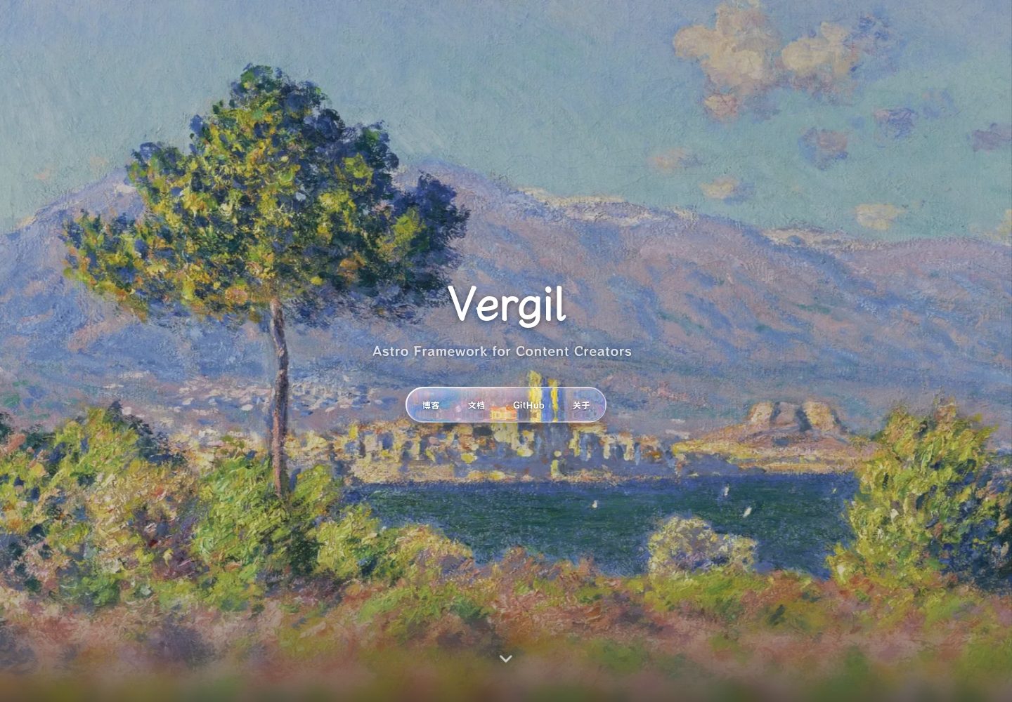 vergil-astro-theme 网站模板截图