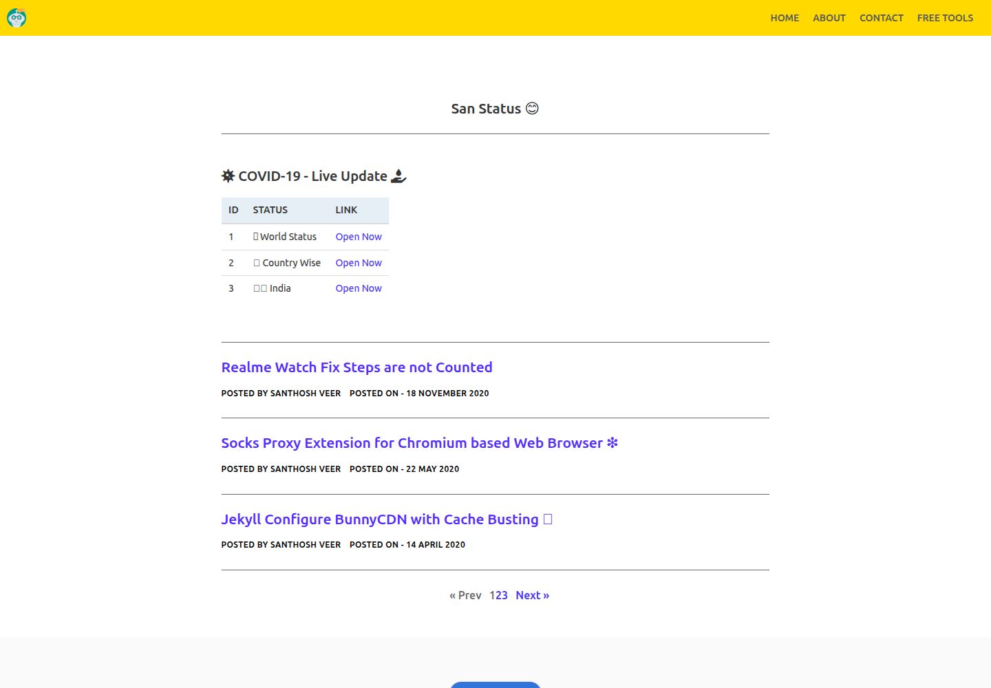 status-blog 网站模板截图