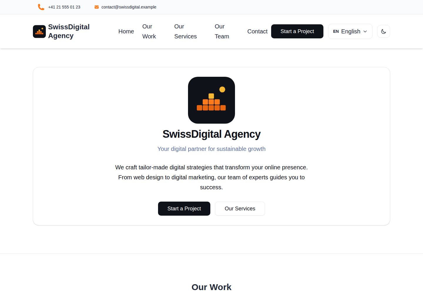 astro-swiss-free-starter-theme 网站模板截图