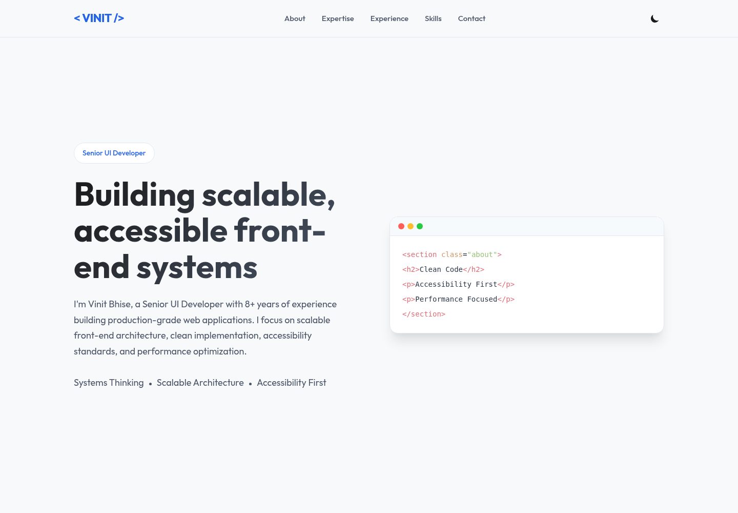 portfolio-website · Desktop homepage
