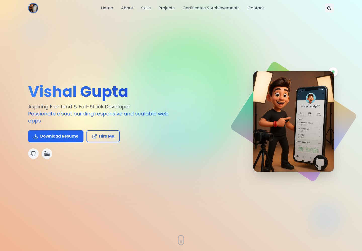 Vishal-Portfolio 网站模板截图