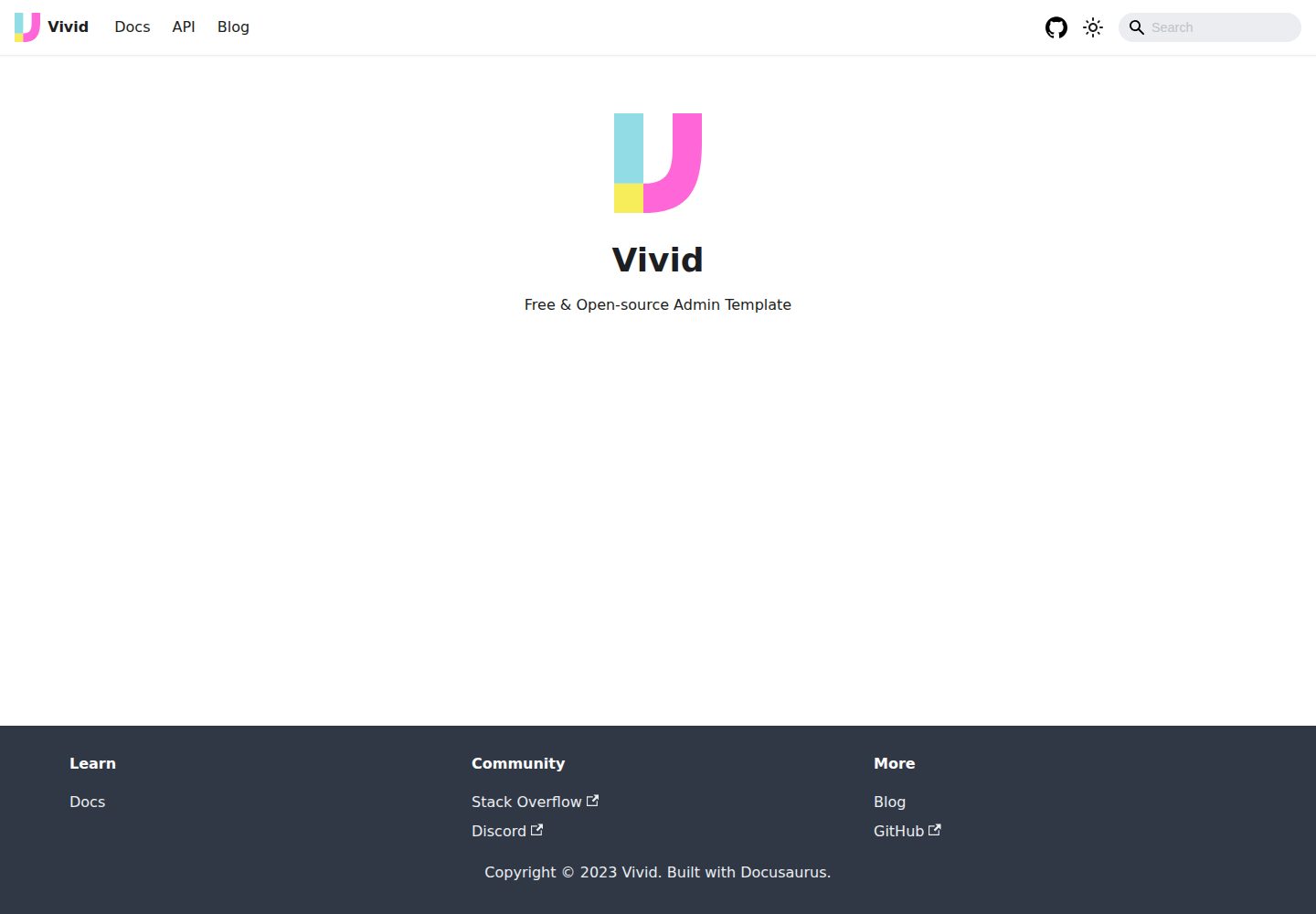 vivid 网站模板截图
