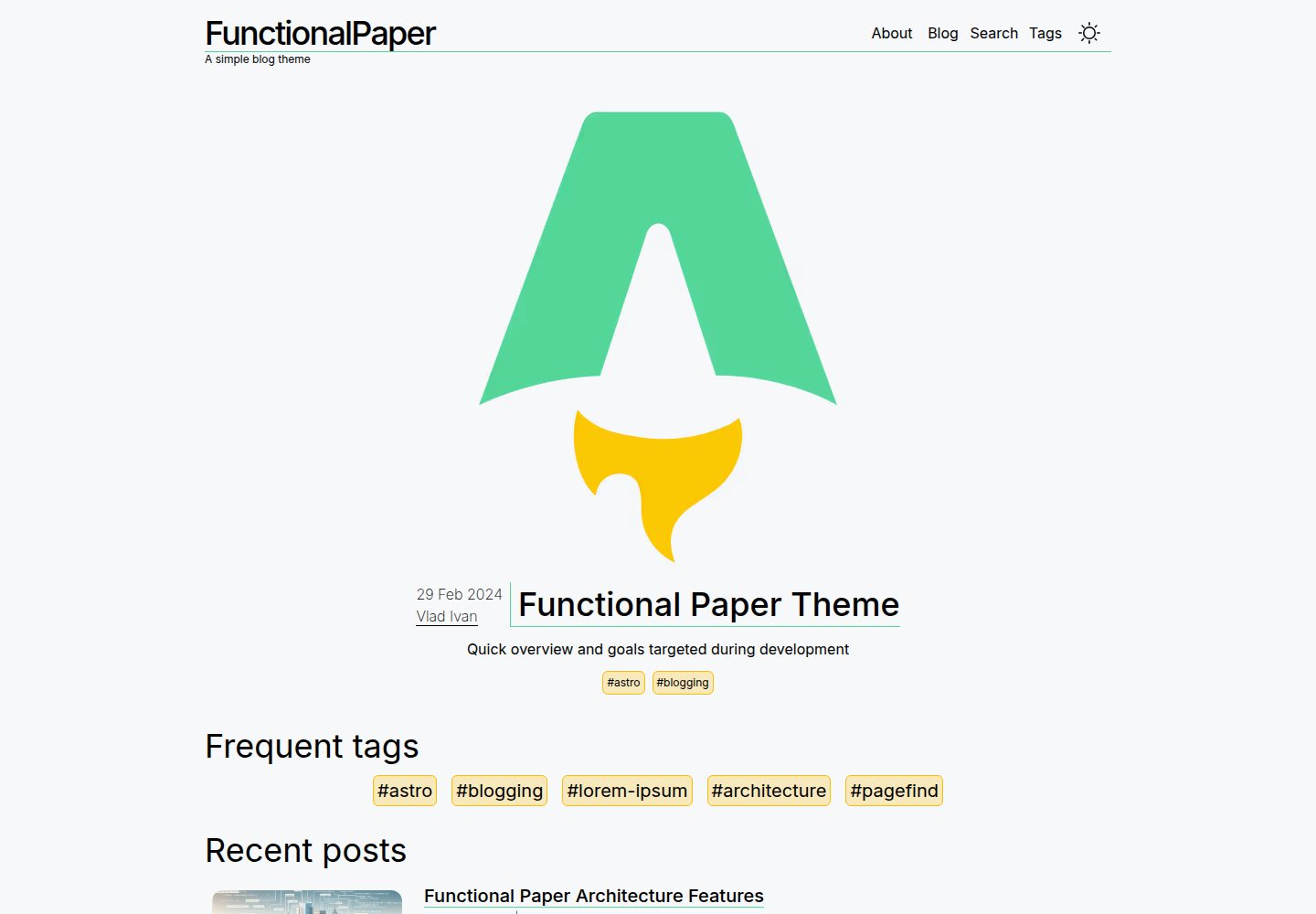 functional-paper · Desktop homepage
